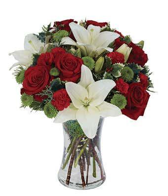 Red Rose and Lily Celebration Bouquet